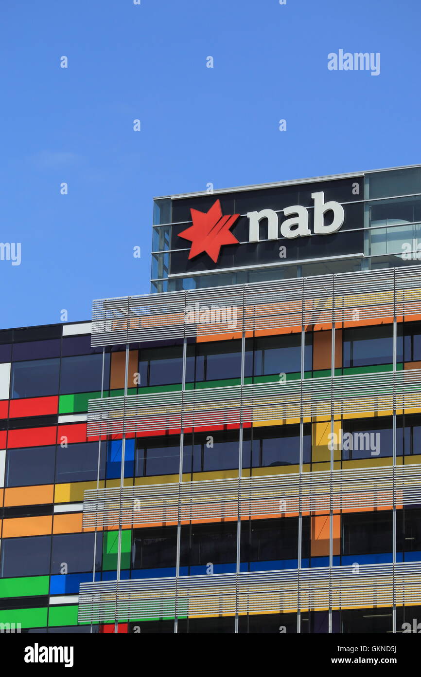 Logo der National Australia Bank NAB, eines der vier größten Bank in  Australien und 17. in der Welt Stockfotografie - Alamy