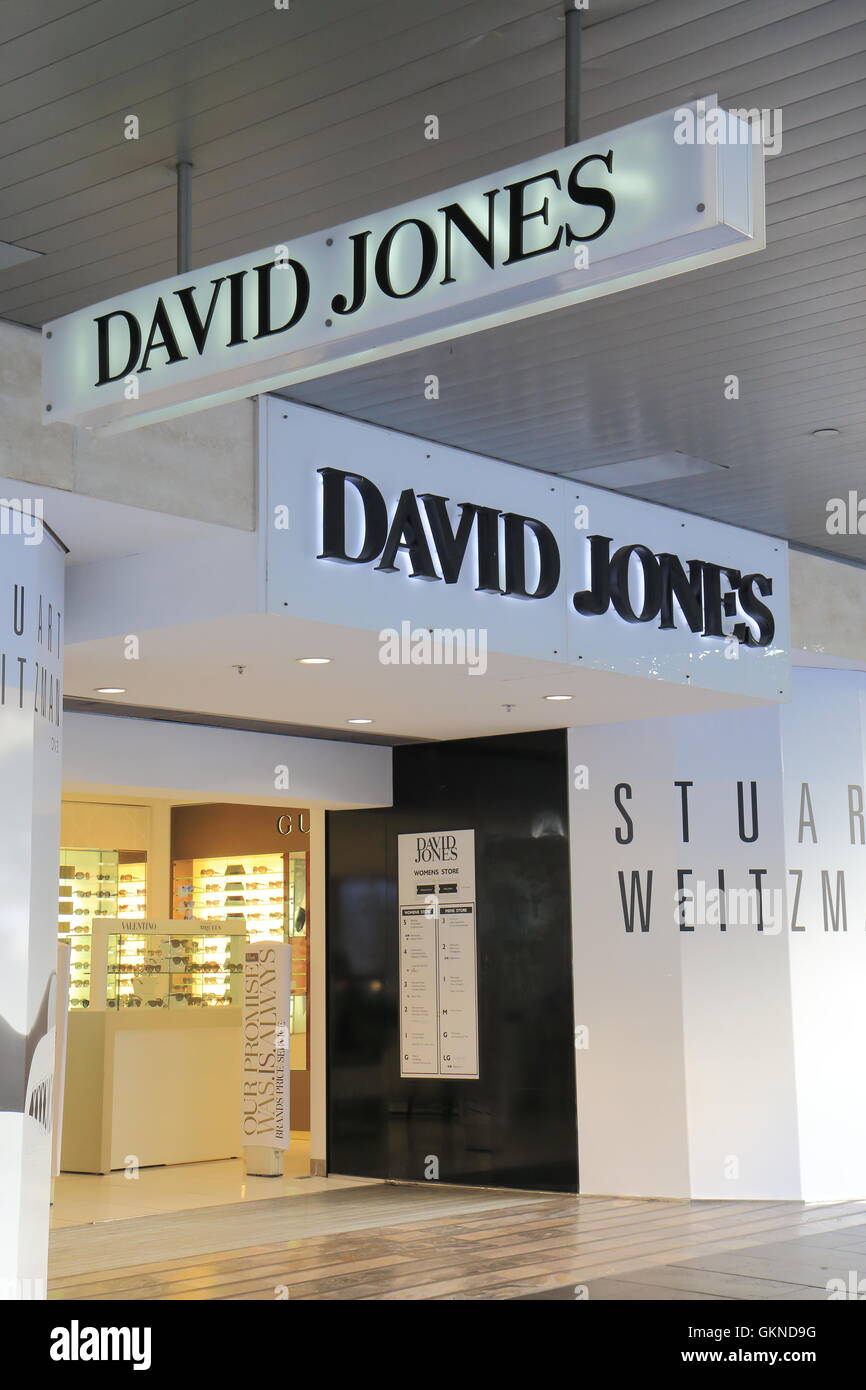 David Jones auf Burke Streetin Melbourne Australien, 1838 gegründet und ist eine High-End-australische Kaufhaus-Kette. Stockfoto