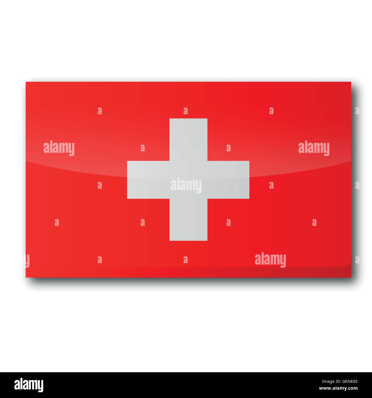 Berge der Schweiz Flagge Taste Nummernkonto Alpencross Europa Schweiz Flagge Grenze Taste Stock Vektor