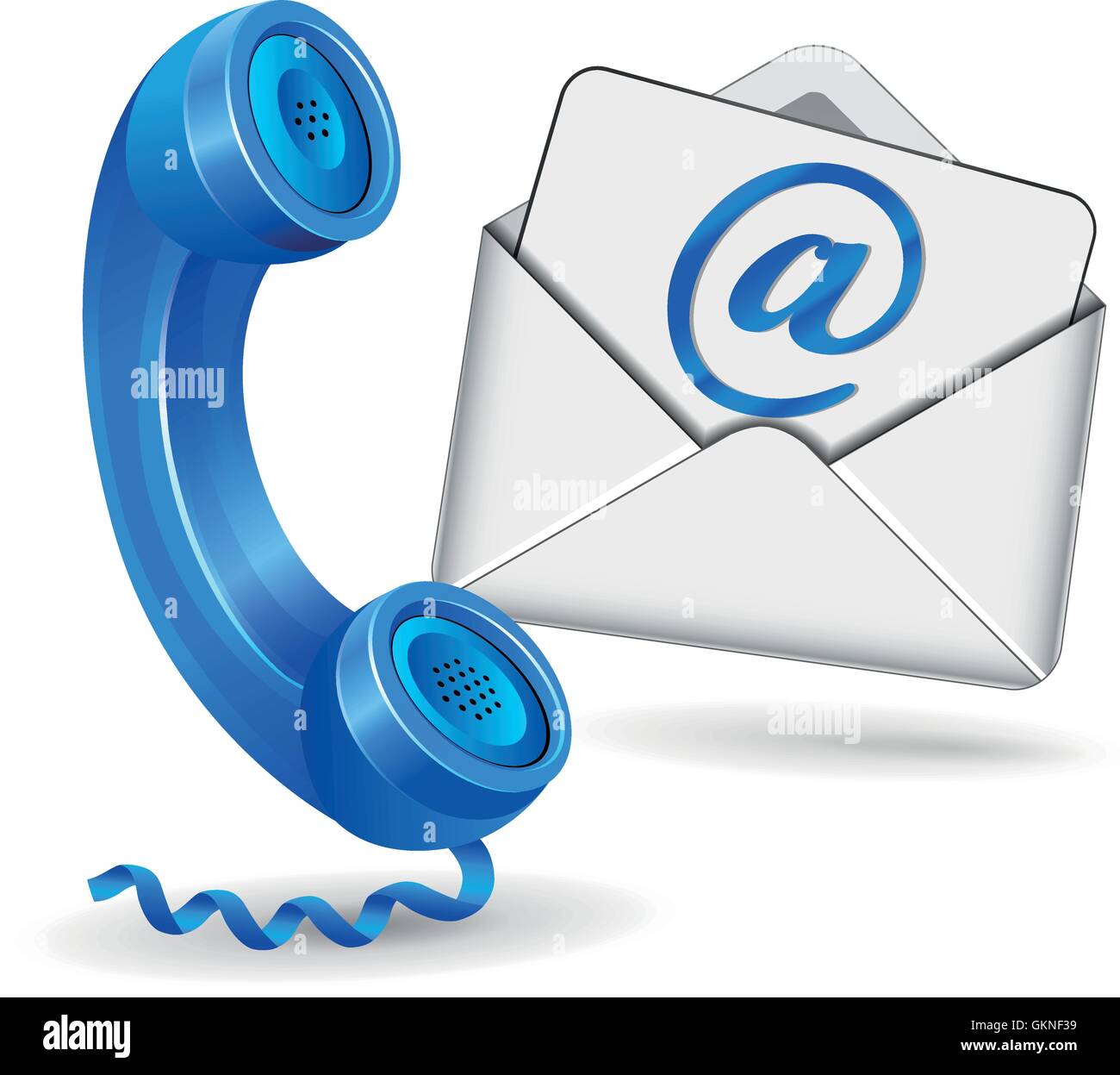 Telefon Telefon e-Mail Post Umschlag Symbol Kontakt Telefon Telefon blau  Anruf isoliert Vektormodell Stock-Vektorgrafik - Alamy