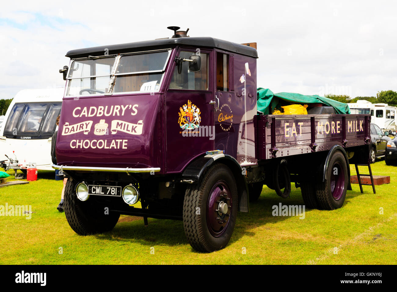 1935, Sentinel Dampf-Wagen in Cadburys Schokolade Livree, zeigen Lincoln Dampf, 2016 Stockfoto