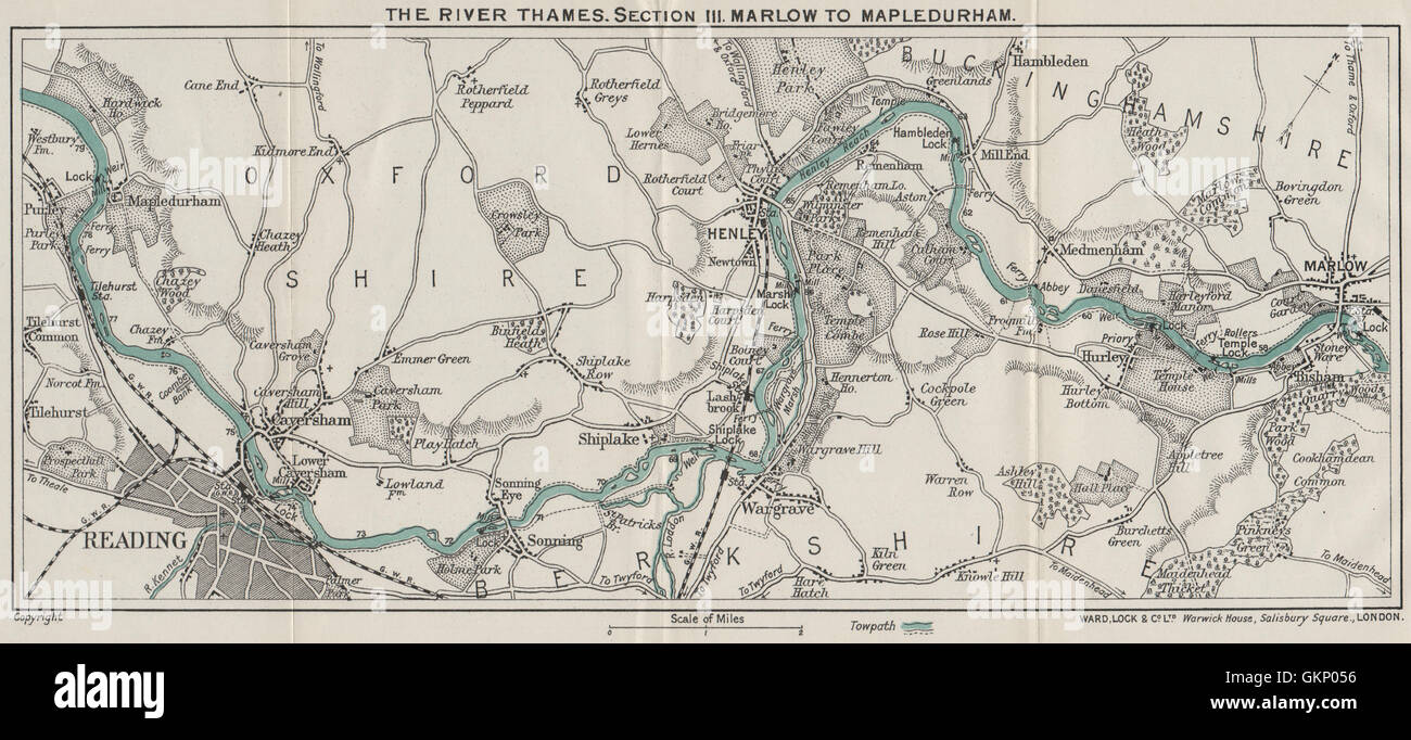 Fluss Themse (3) Marlow-Henley-Wargrave-Reading-Caversham-Mapledurham, 1912 Stockfoto