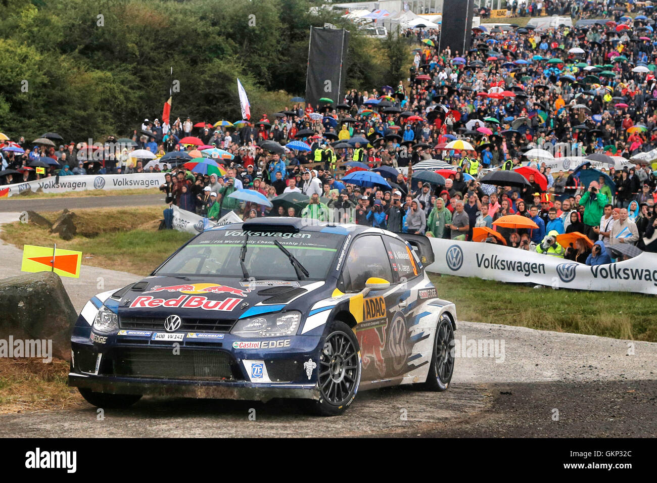 Trier, Deutschland. 20. August 2016. WRC ADAC Rallye Deutschland. Andreas Mikkelsen (NOR) und Jaeger Synnevag (NOR) im TheirVolkswagen Polo WRC Credit: Action Plus Sport/Alamy Live News Stockfoto