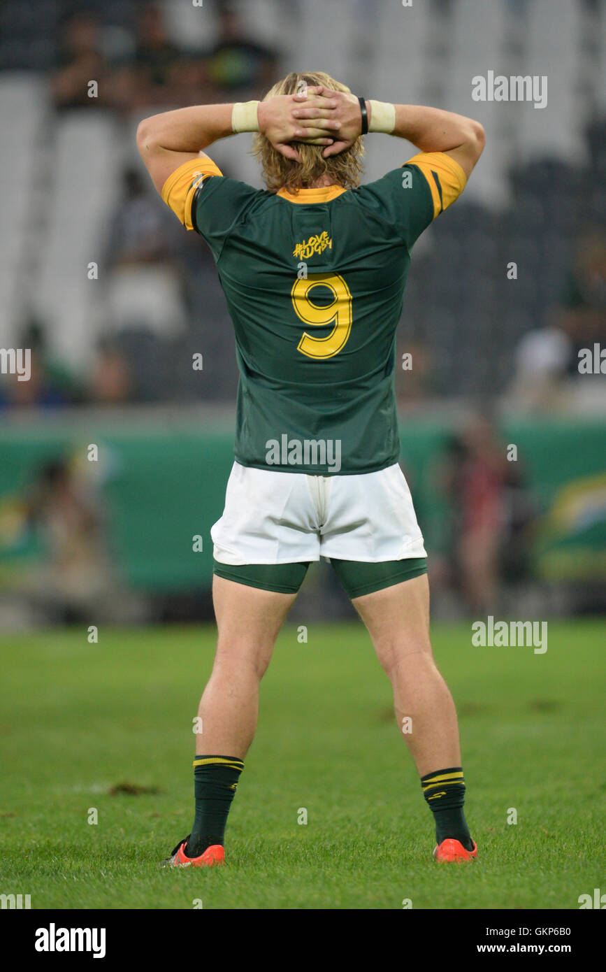 Nelspruit, Südafrika. 20. August 2016. Die South African Rugby-Nationalmannschaft gegen die Pumas im Mbombela-Stadion. FAF de Klerk Stockfoto