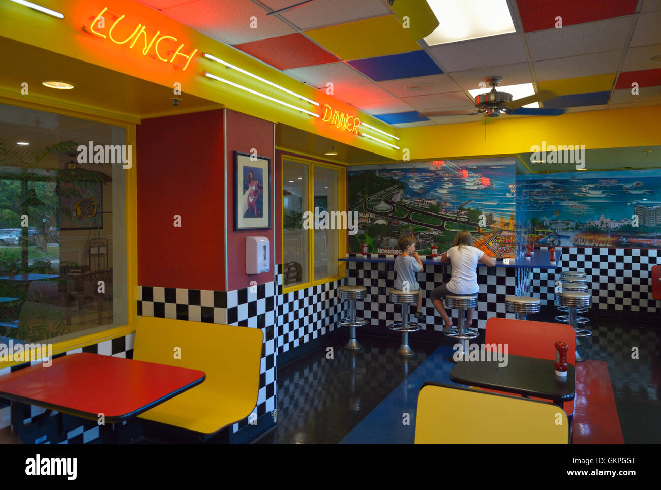 Teddy's Bigger Burger Joint, Honolulu Waikiki HI Stockfoto