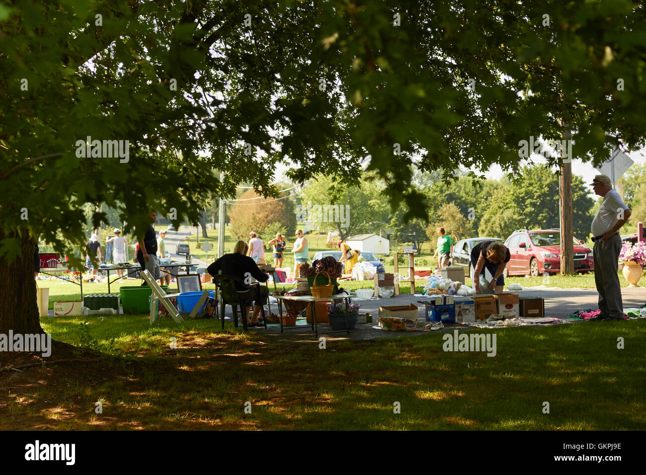 Am Straßenrand Tag Verkauf in der Nähe von Myerstown, Pennsylvania, USA Stockfoto