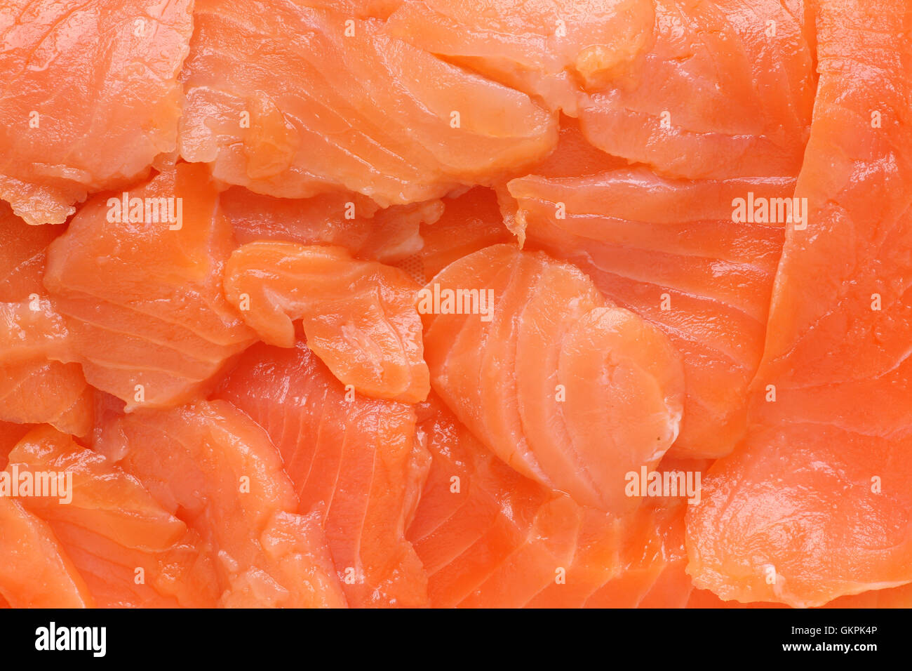 in Scheiben geschnitten Rauch Lachs Textur Hintergrund Stockfoto
