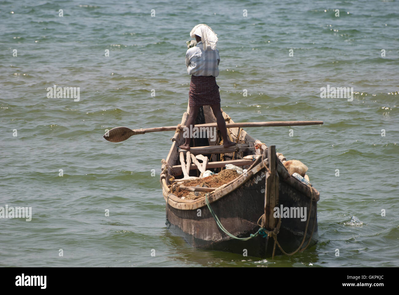 Indische Fischerboote in Kerala. Stockfoto