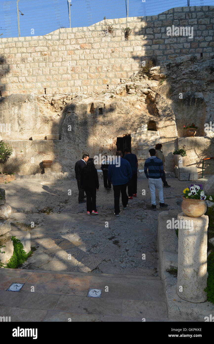 Die Via Dolorosa (lateinisch: "Weg der Trauer," 'Weg des Elends","Weg des Leidens"oder einfach" schmerzhafte Art und Weise, Jerusalem, Israel Stockfoto