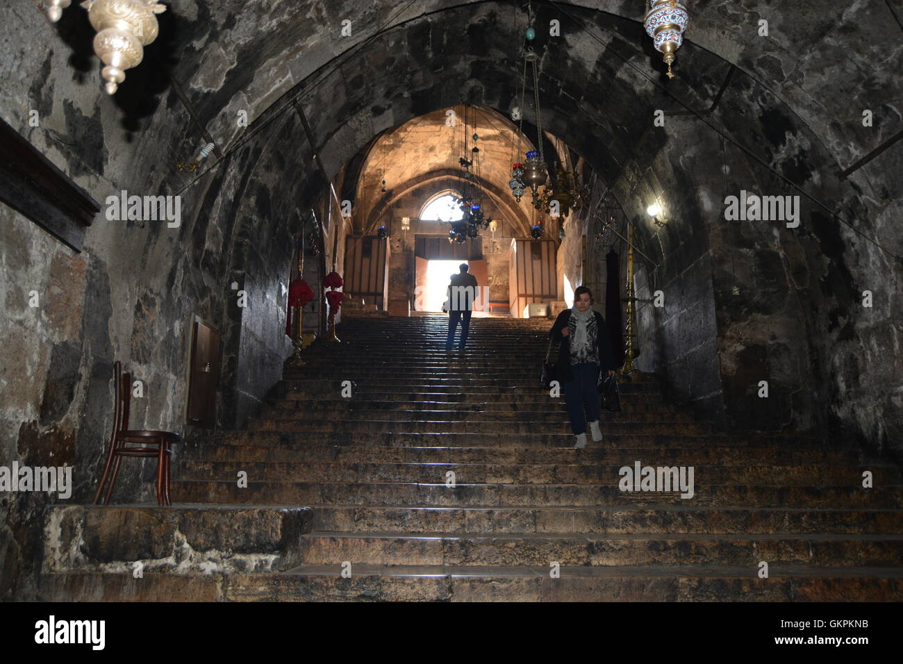 Die Via Dolorosa (lateinisch: "Weg der Trauer," 'Weg des Elends","Weg des Leidens"oder einfach" schmerzhafte Art und Weise, Jerusalem, Israel Stockfoto