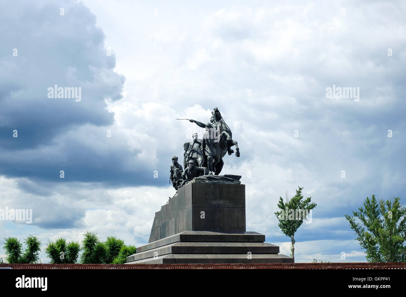 Denkmal für Wassili Tschapajew die herausragende Figur der Revolution und Bürgerkrieg in Russland Stockfoto