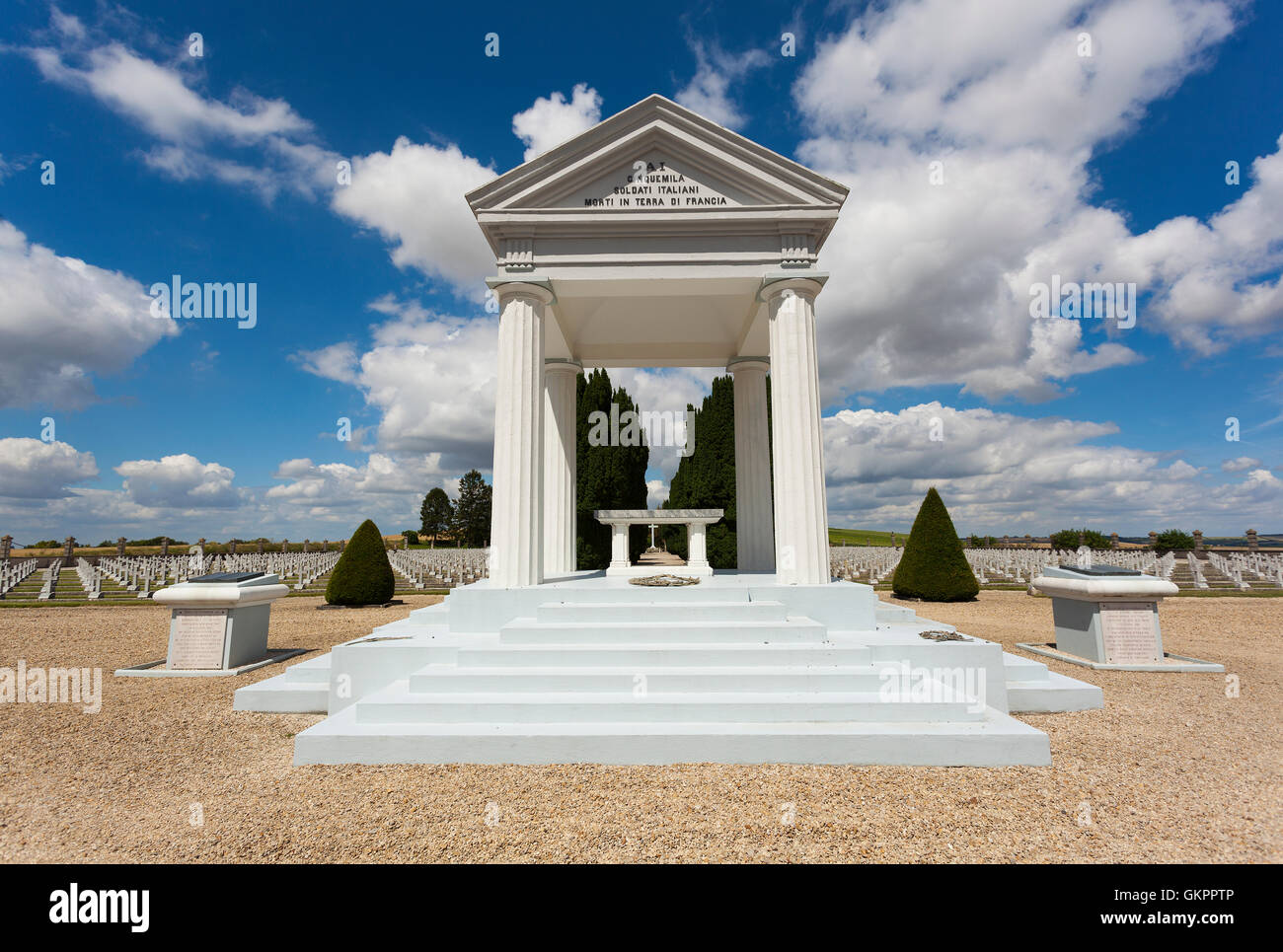 Italienische Friedhof, Chambrecy, Champagne-Ardenne-Elsass-Lothringen, Frankreich Stockfoto
