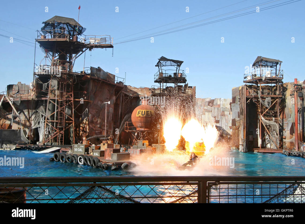 Universal City, Kalifornien. 18. September 2009. Jet Ski in der WaterWorld Show in den Universal Studios Hollywood. Stockfoto