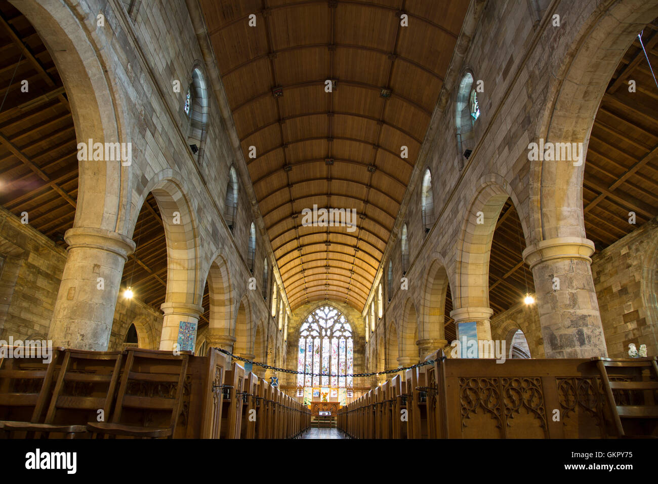 Hauptschiff der Heiligen Dreiheit Pfarrkirche, St. Andrews; Schottland Stockfoto