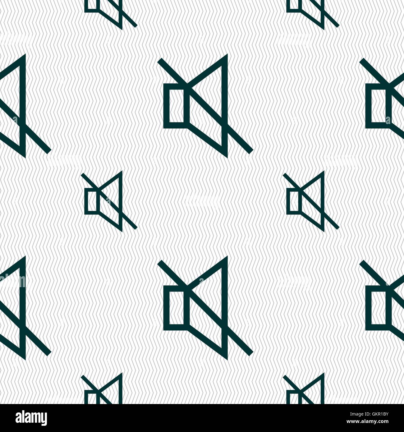 ohne Ton stumm Symbol Zeichen. Nahtlose Muster mit geometrischen Struktur. Vektor Stock Vektor