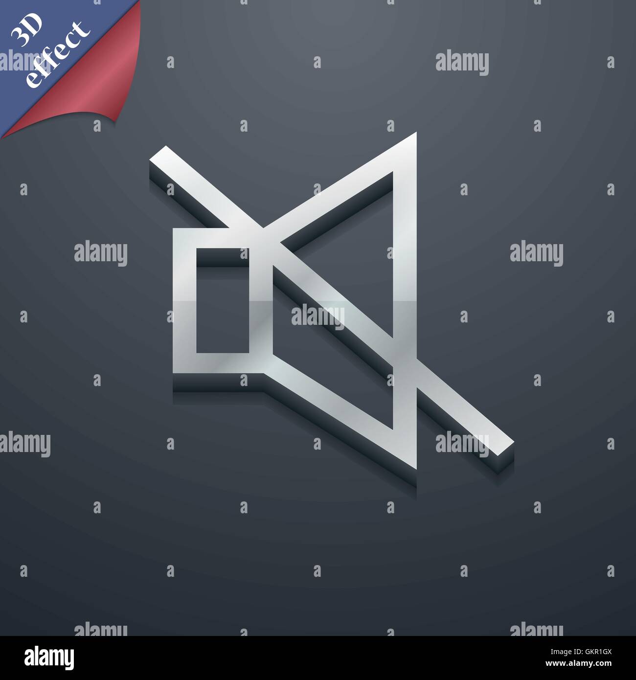 ohne Ton stumm Symbol Symbol. 3D-Stil. Trendiges, modernes Design mit Platz für Ihren Text vektor Stock Vektor