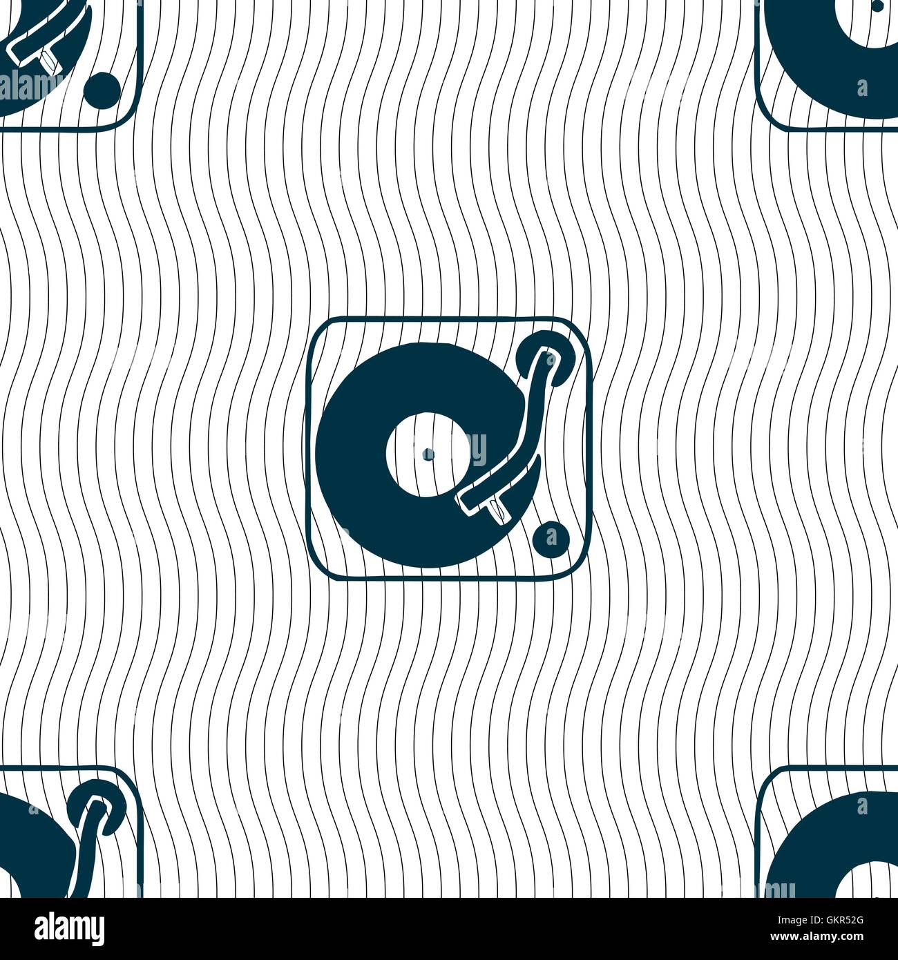 Schallplatten, Vinyl-Symbol Zeichen. Nahtlose Muster mit geometrischen Struktur. Vektor Stock Vektor