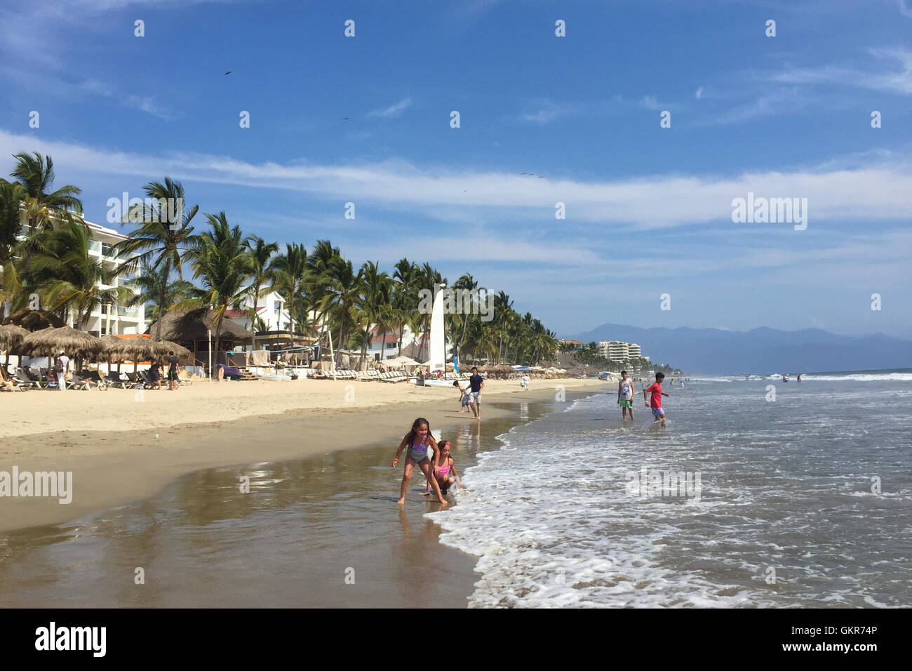 Der Strand von Marival Resorthotel, Riviera Nayarit, Mexiko. Stockfoto