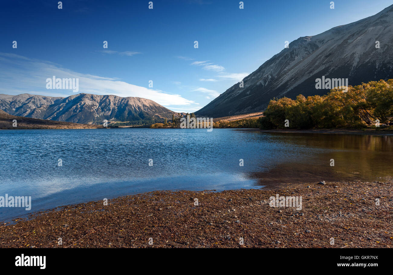 Lake Pearson / Moana Rua Wildlife Refuge befindet sich im Craigieburn Forest Park in der Region Canterbury, Südinsel von Neuseeland Stockfoto