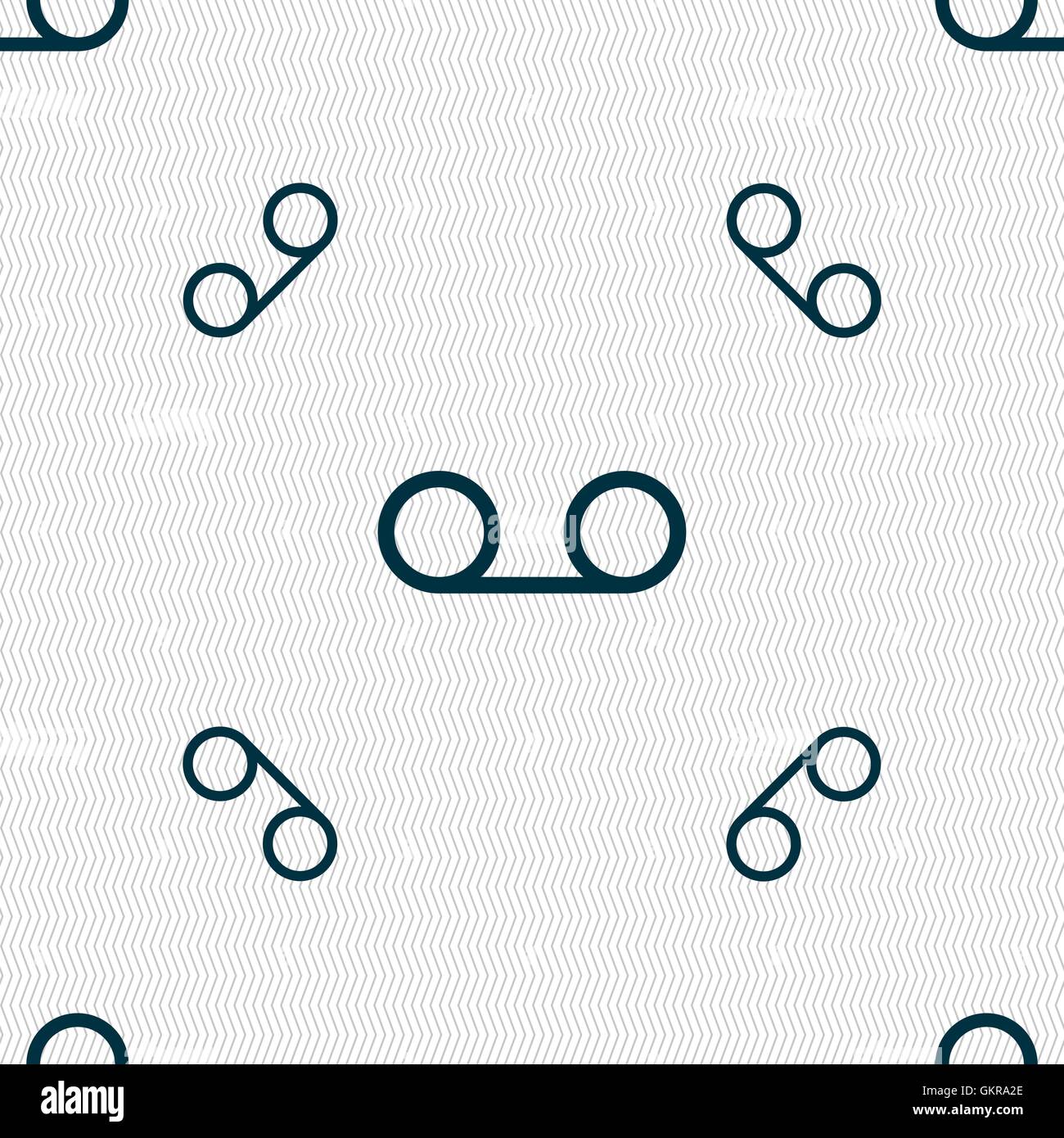 Audio-Kassette Symbol Zeichen. Nahtlose Muster mit geometrischen Struktur. Vektor Stock Vektor