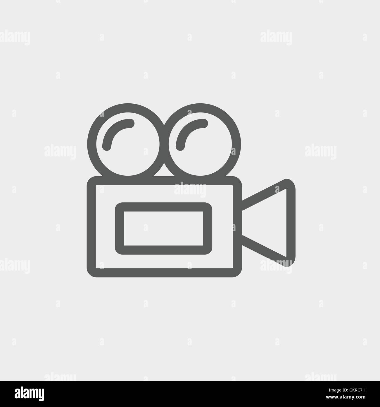 Altes Kino video-Cam dünne Liniensymbol Stock Vektor