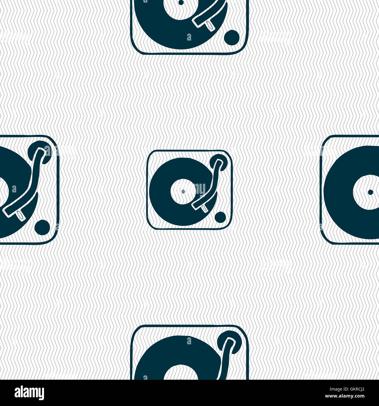 Schallplatten, Vinyl-Symbol Zeichen. Nahtlose Muster mit geometrischen Struktur. Vektor Stock Vektor