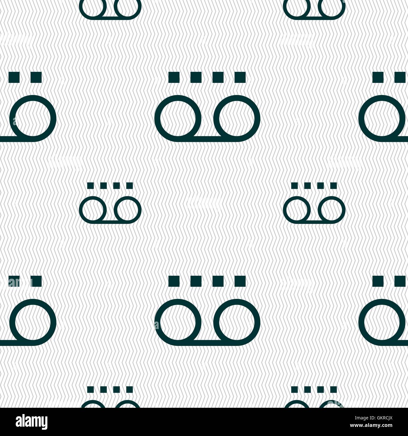 Audio-Kassette Symbol Zeichen. Nahtlose Muster mit geometrischen Struktur. Vektor Stock Vektor