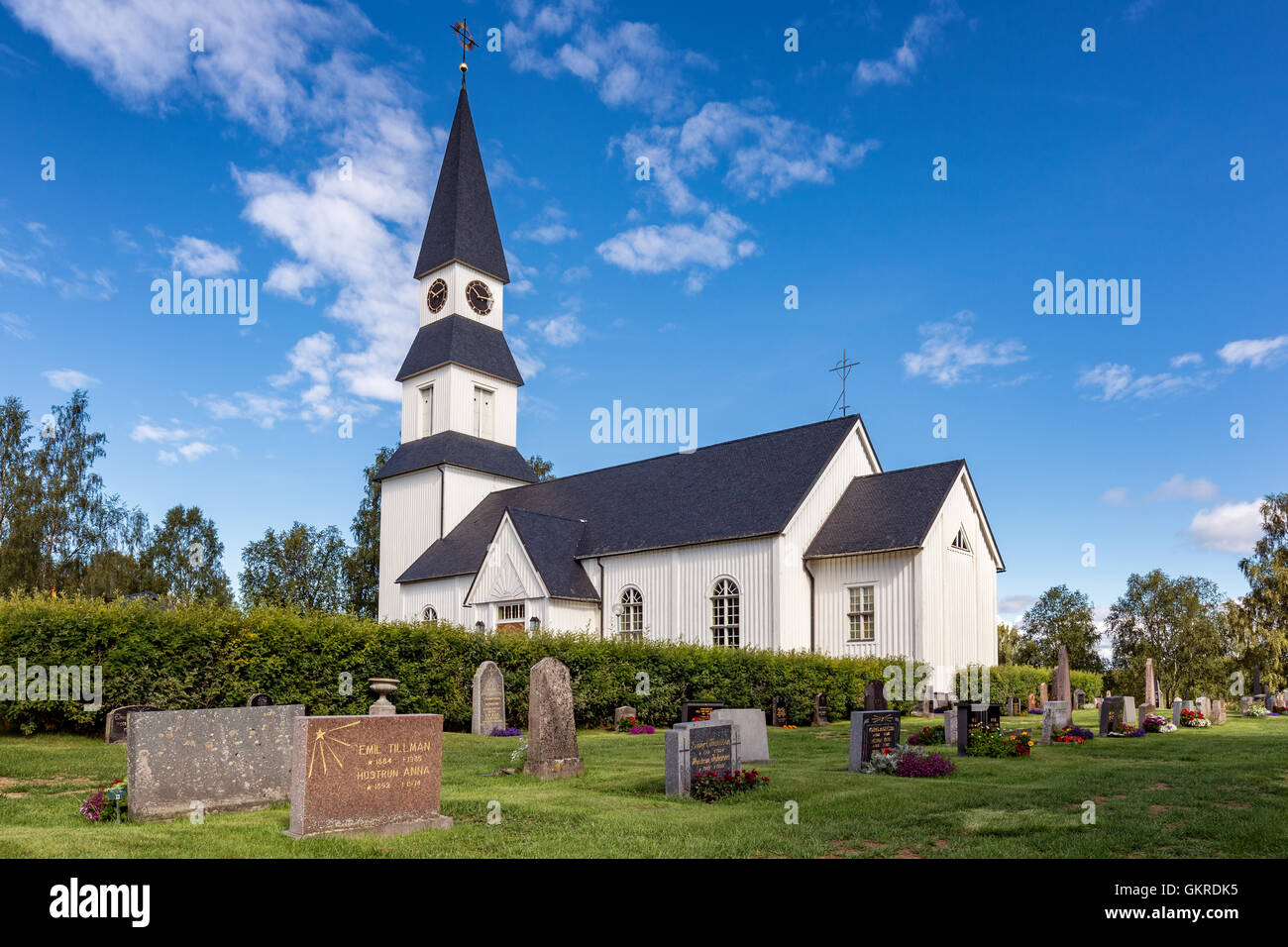 Särna Kirche, Gemeinde Älvdalen, Dalarna Grafschaft, Schweden Stockfoto