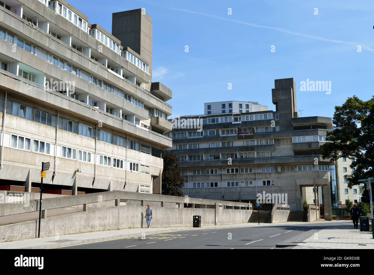 1960er Jahre Architektur Wohnwohnungen in Wyndham Gericht in Southampton Stadtzentrum genommen im Jahr 2016. Stockfoto