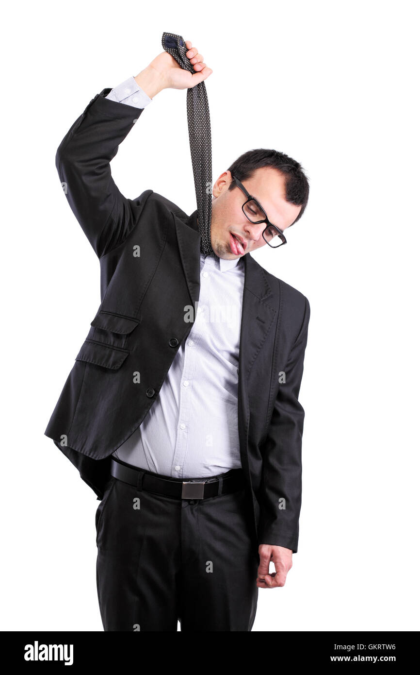 selbstmörderische Geschäftsmann Stockfoto