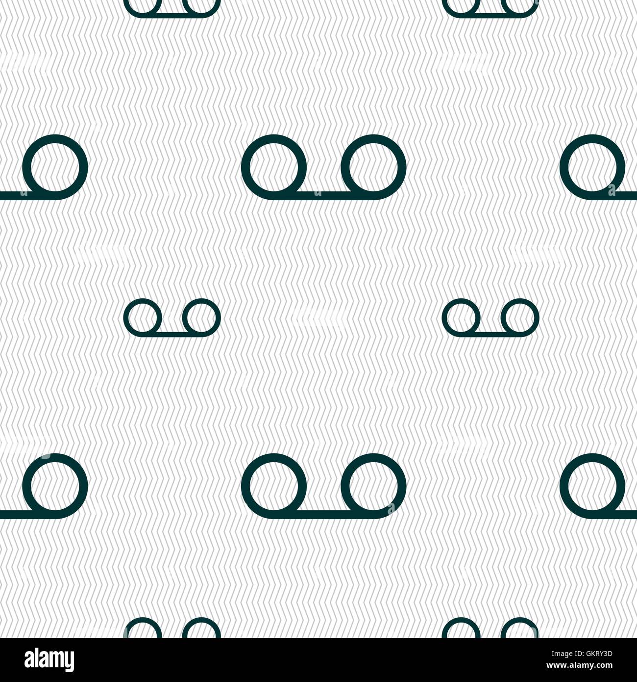 Audio-Kassette Symbol Zeichen. Nahtlose Muster mit geometrischen Struktur. Vektor Stock Vektor