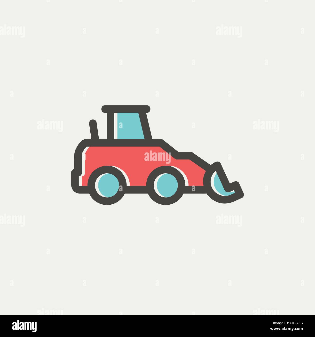 Auto-Kipper-dünne Linie-Symbol Stock Vektor