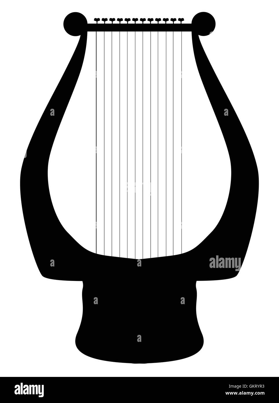 Römische Leier Silhouette Stock Vektor