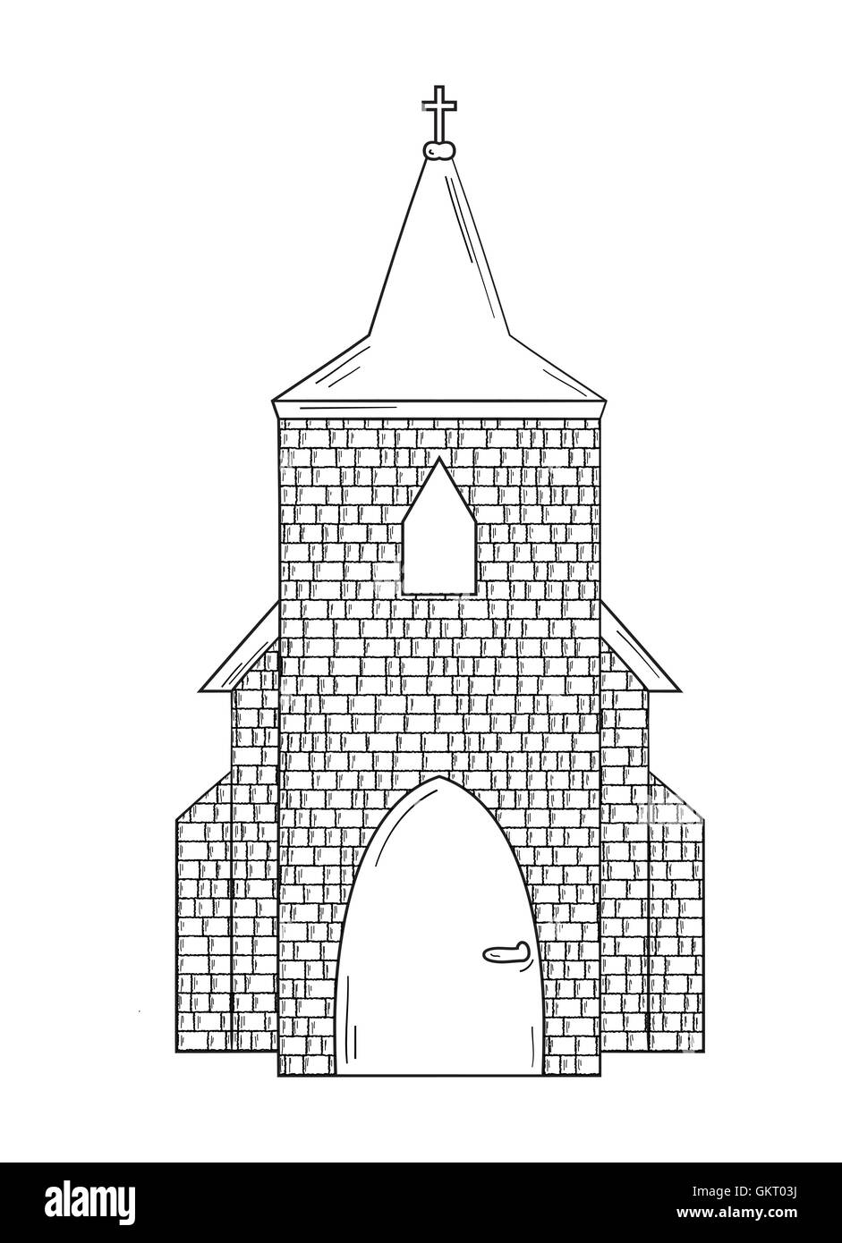 Skizze der Kirche Stock Vektor