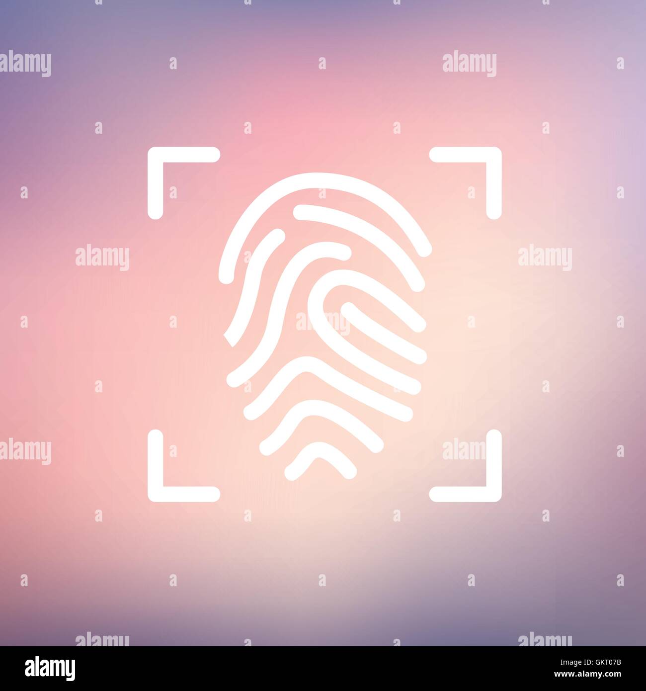 Fingerabdruck-Scan dünne Liniensymbol Stock Vektor