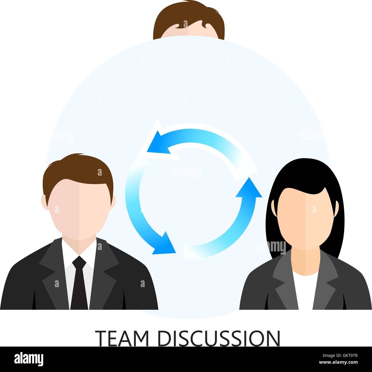 Team Diskussion Symbol flaches Design Konzept Stock Vektor