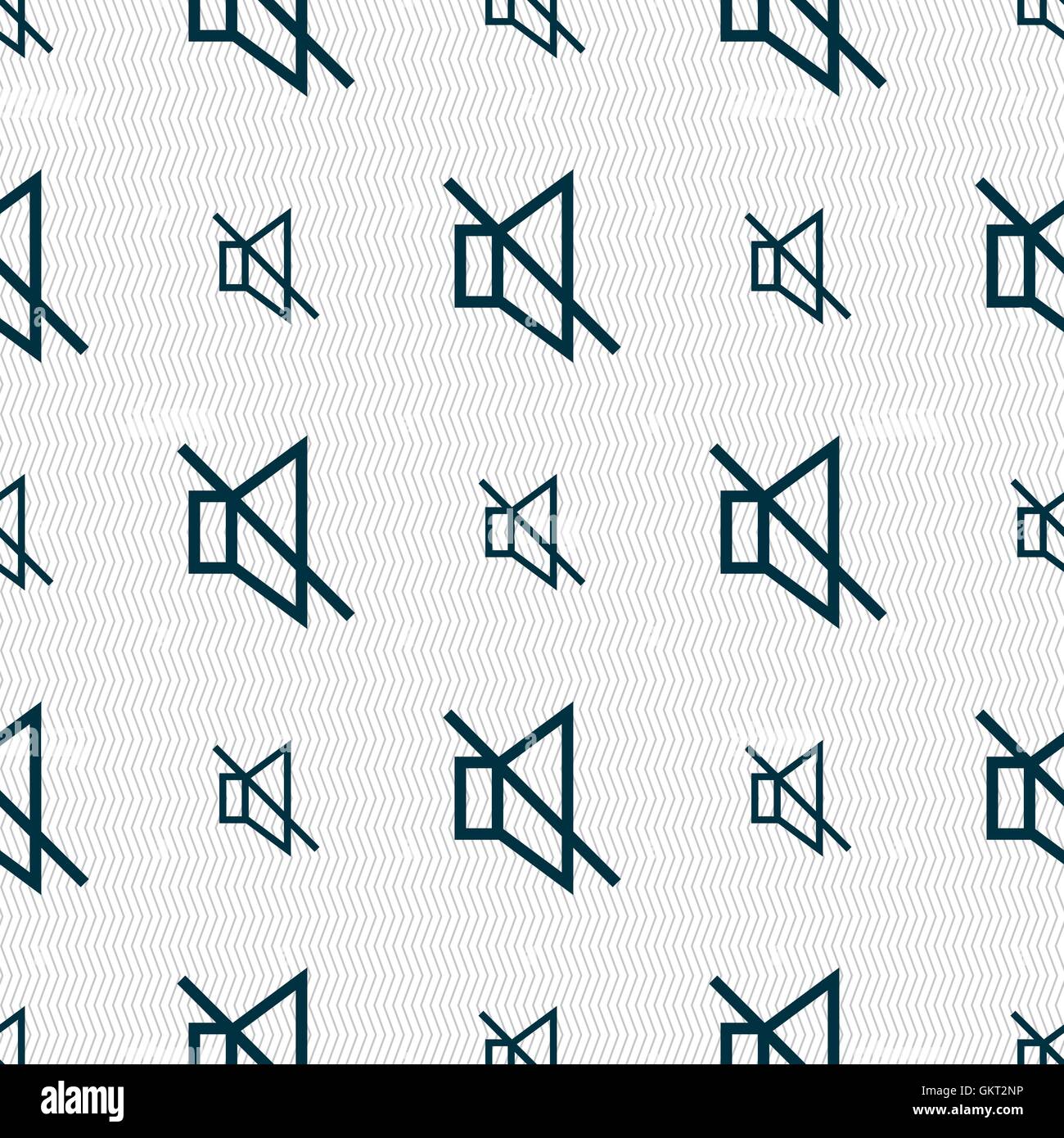 ohne Ton stumm Symbol Zeichen. Nahtlose Muster mit geometrischen Struktur. Vektor Stock Vektor