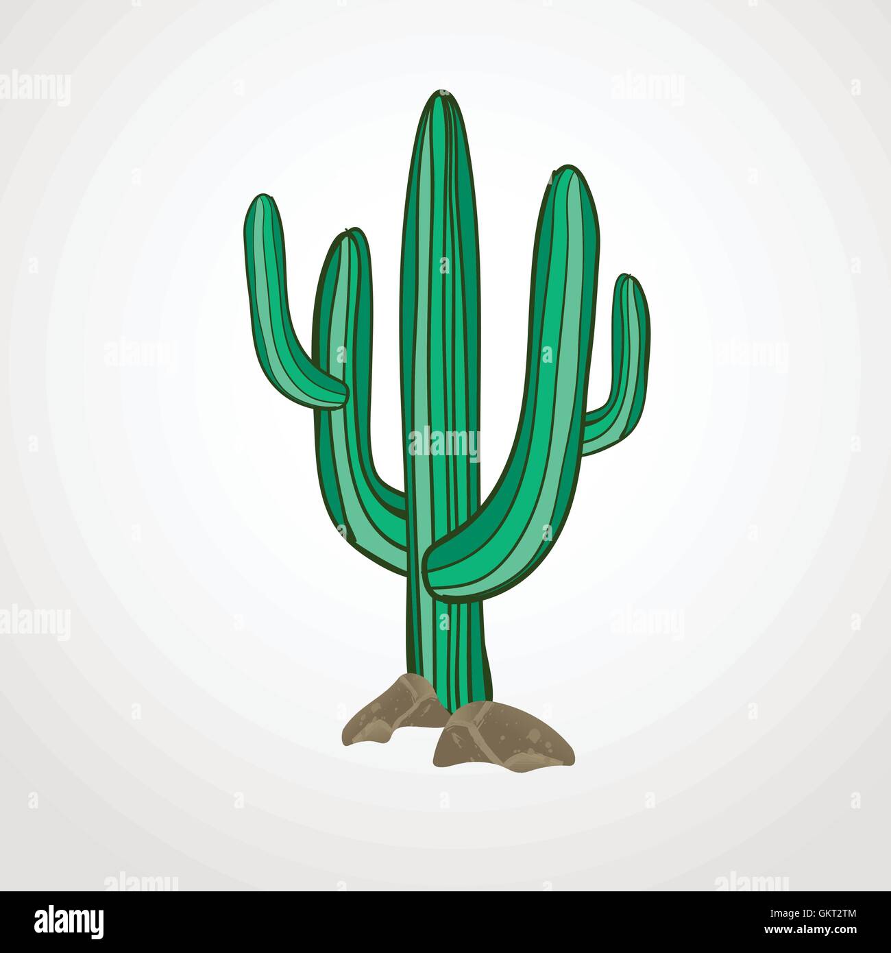 Vektor-Illustration von isolierten Kaktus auf weißem Hintergrund. Wild-West oder Cowboy Stilsymbol Stock Vektor