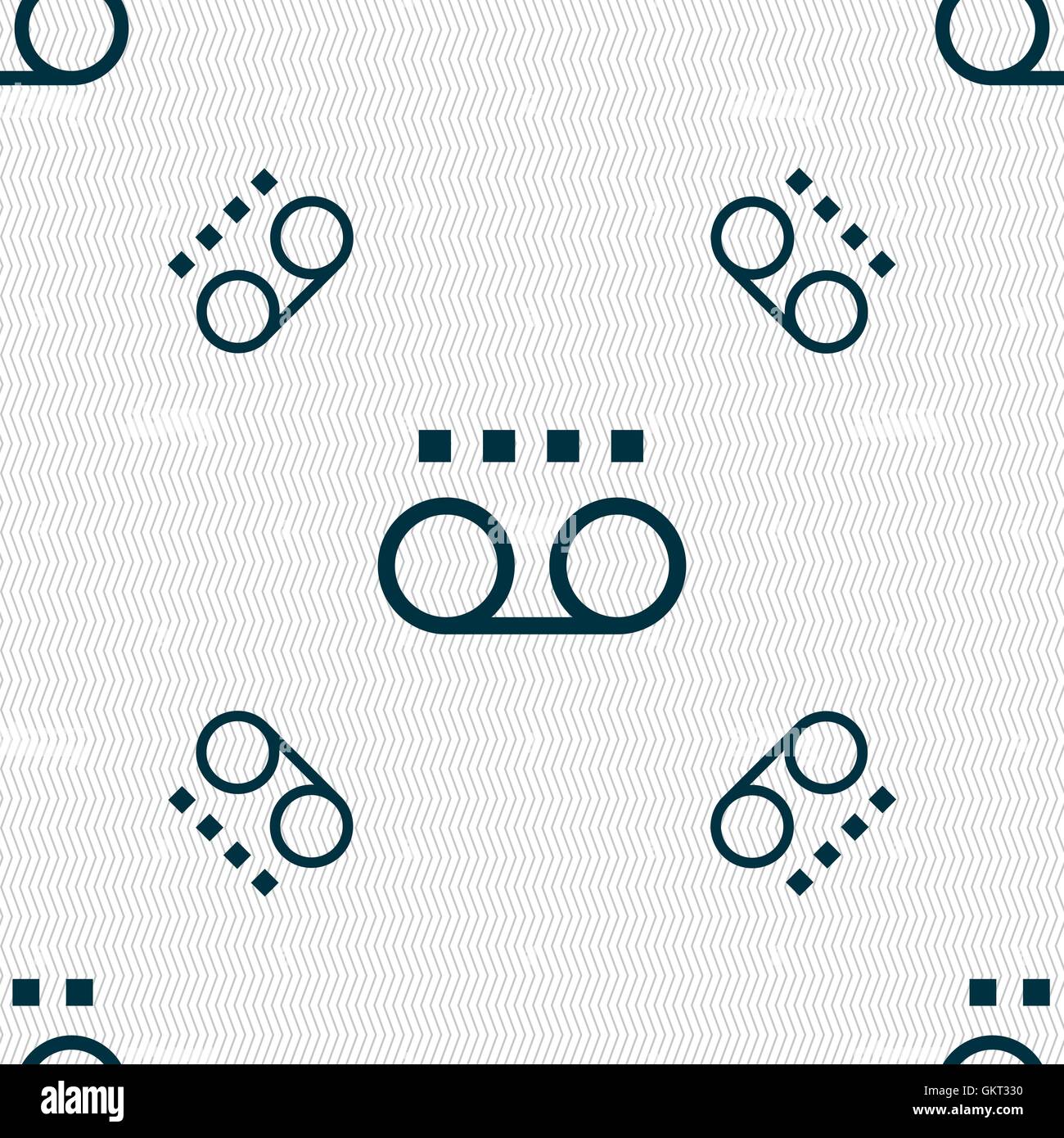 Audio-Kassette Symbol Zeichen. Nahtlose Muster mit geometrischen Struktur. Vektor Stock Vektor