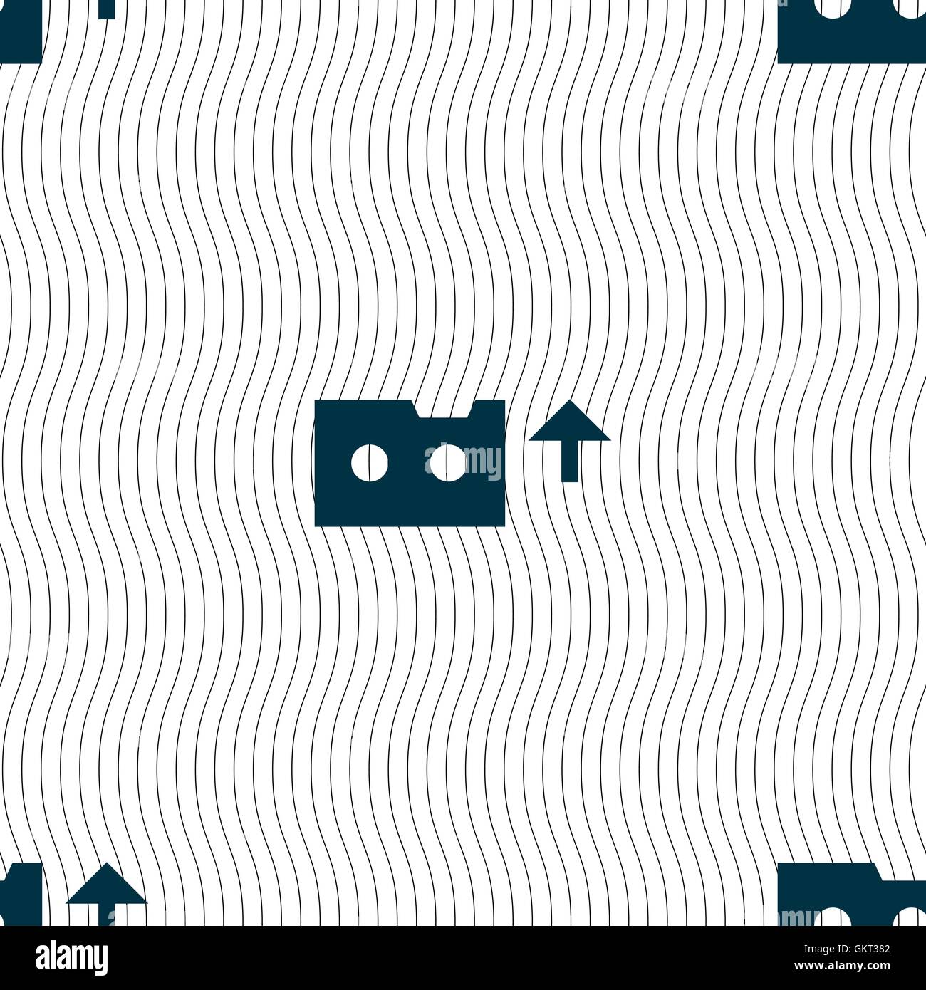 Audio-Kassette Symbol Zeichen. Nahtlose Muster mit geometrischen Struktur. Vektor Stock Vektor