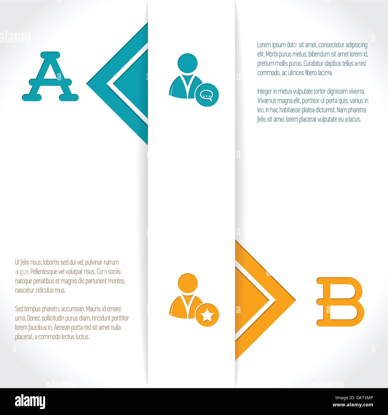 Infografik-Design mit Optionen und deren Beschreibung Stock Vektor