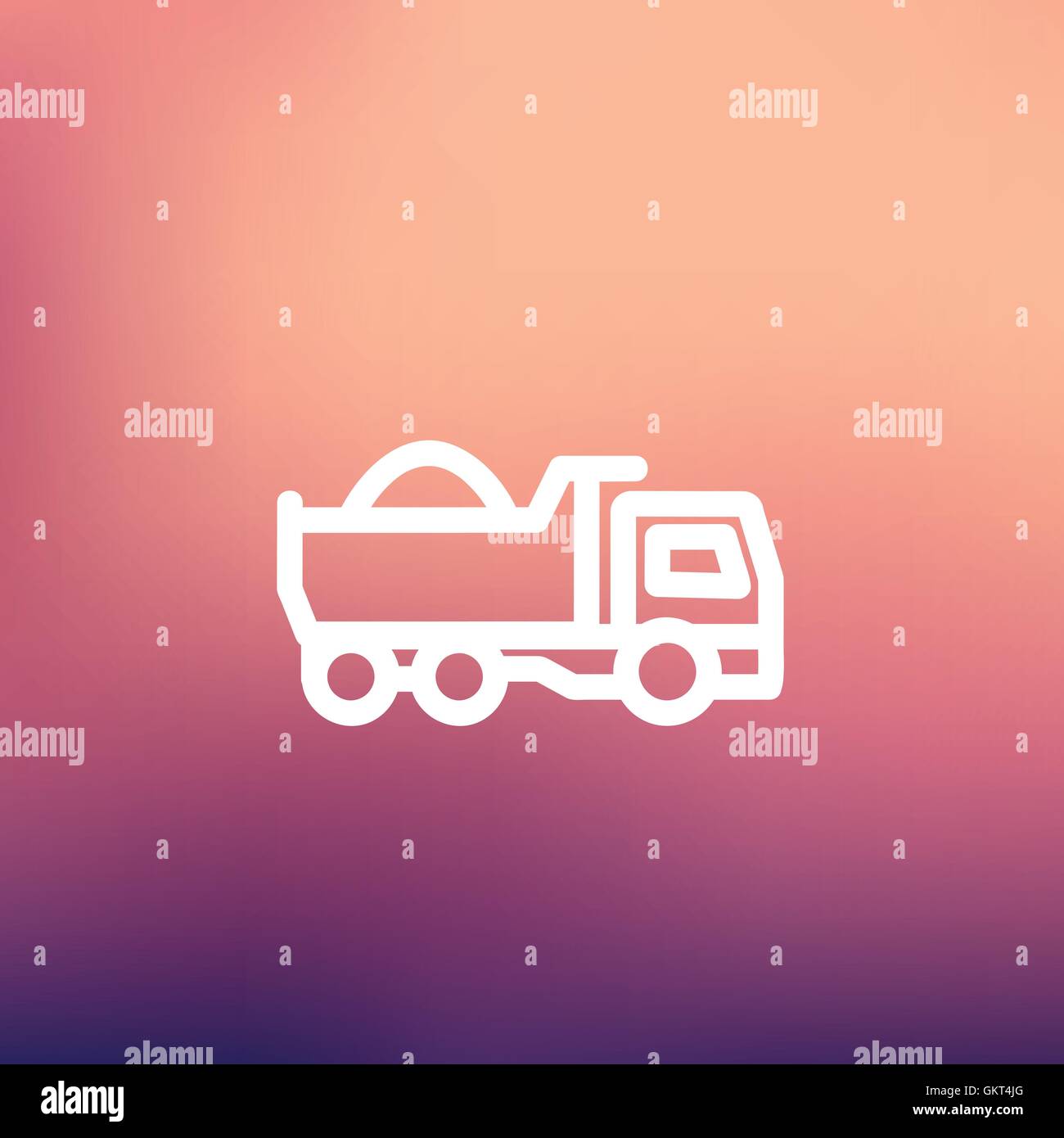 Muldenkipper dünne Liniensymbol Stock Vektor