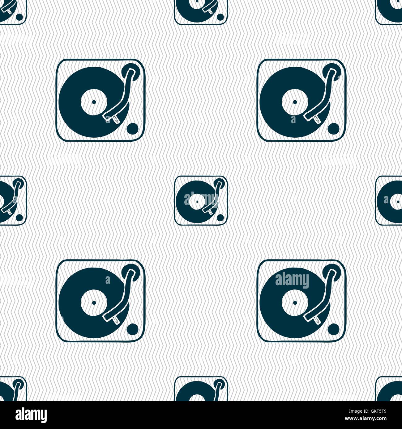 Schallplatten, Vinyl-Symbol Zeichen. Nahtlose Muster mit geometrischen Struktur. Vektor Stock Vektor