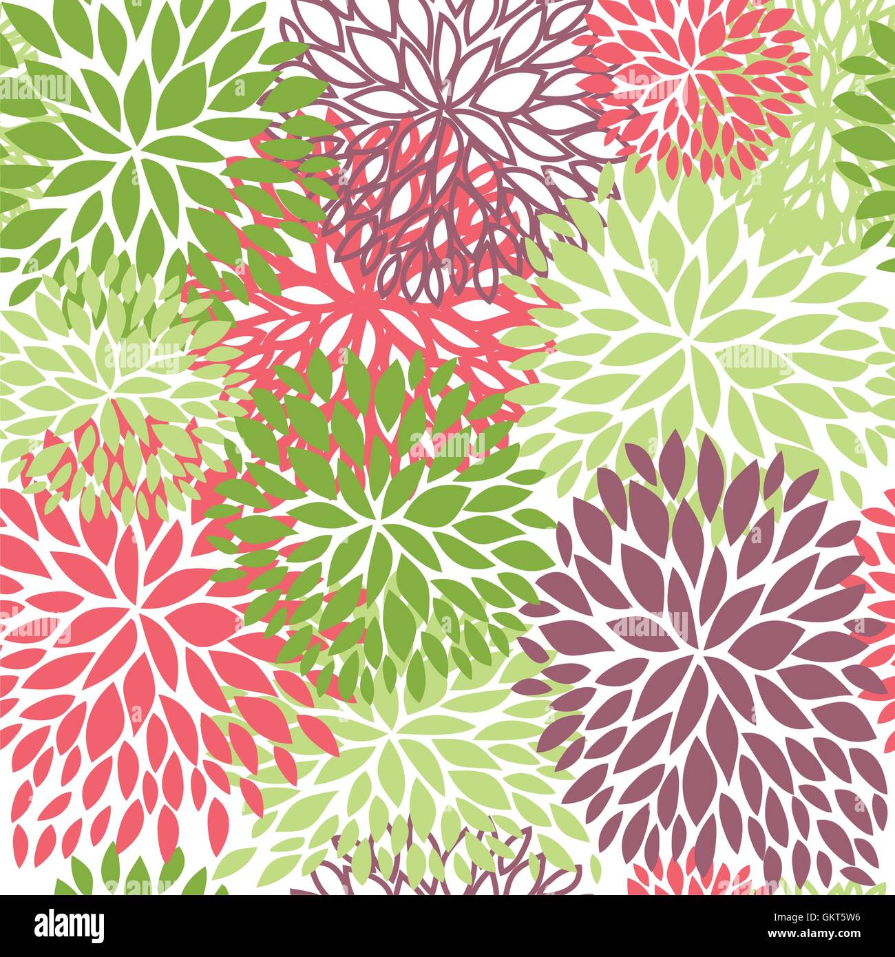 Hellen nahtlose Blumenmuster. Vektor-Illustration für Tapeten, Textilien. Stock Vektor