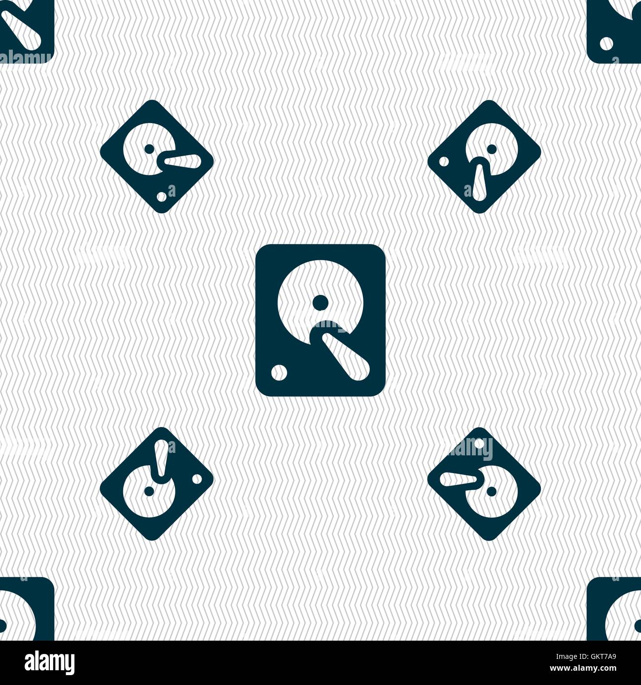 Festplatte Symbol Zeichen. Nahtlose Muster mit geometrischen Struktur. Vektor Stock Vektor