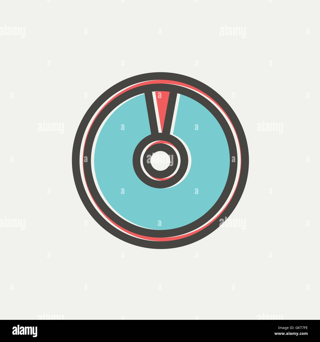 CD- oder DVD-dünne Liniensymbol Stock Vektor