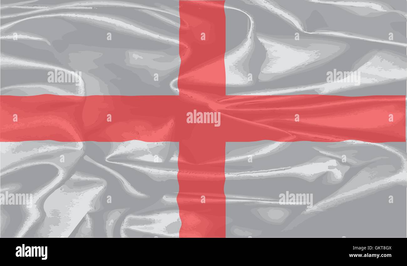 Seide Flagge von England und Saint George Stock Vektor