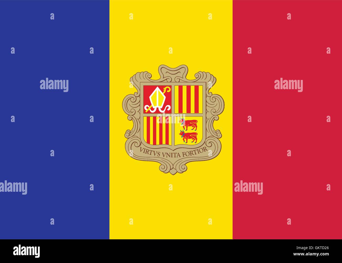 Andorra Flagge Stock Vektor