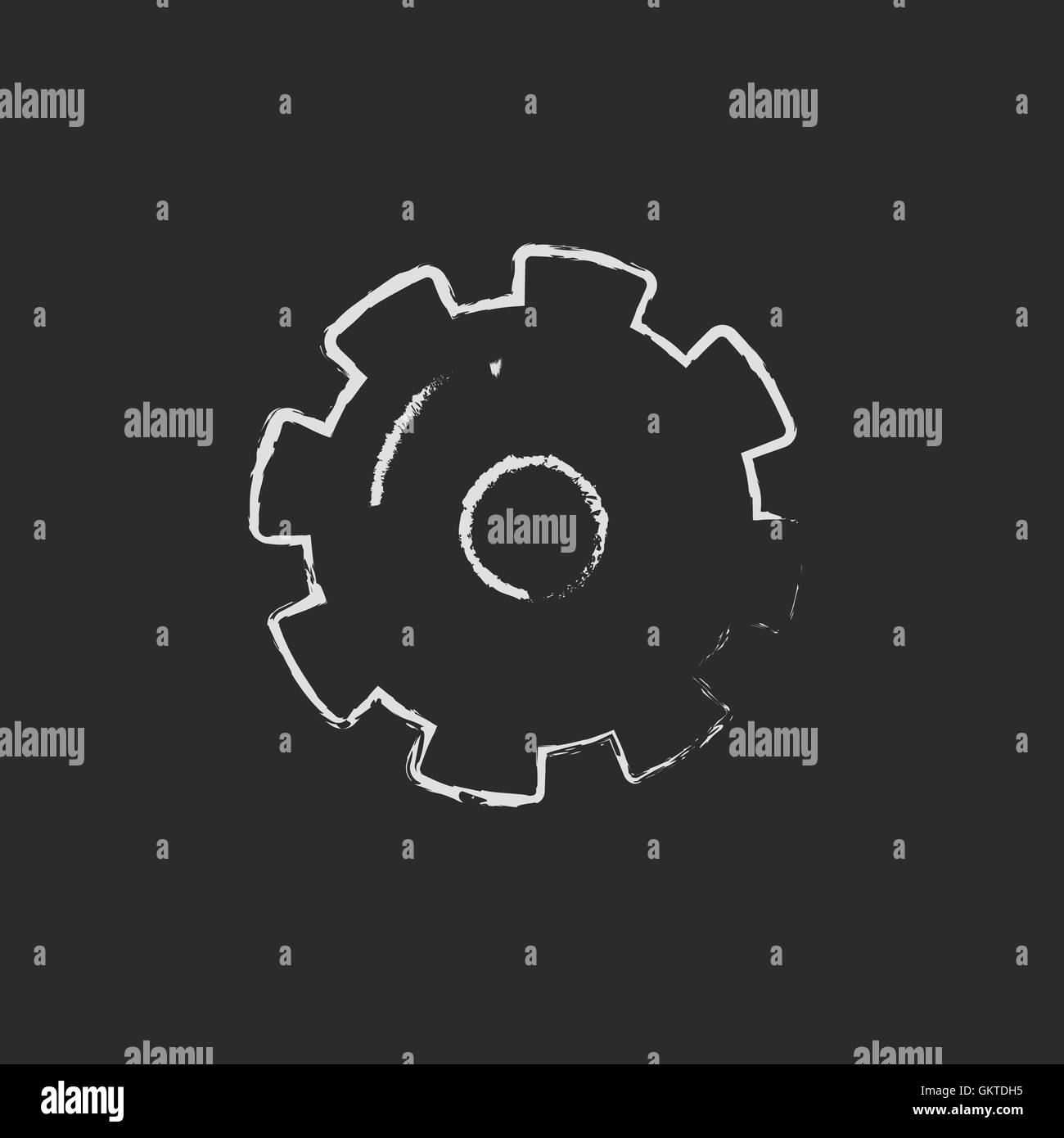 Getriebe in Kreide gezeichnet Stock Vektor