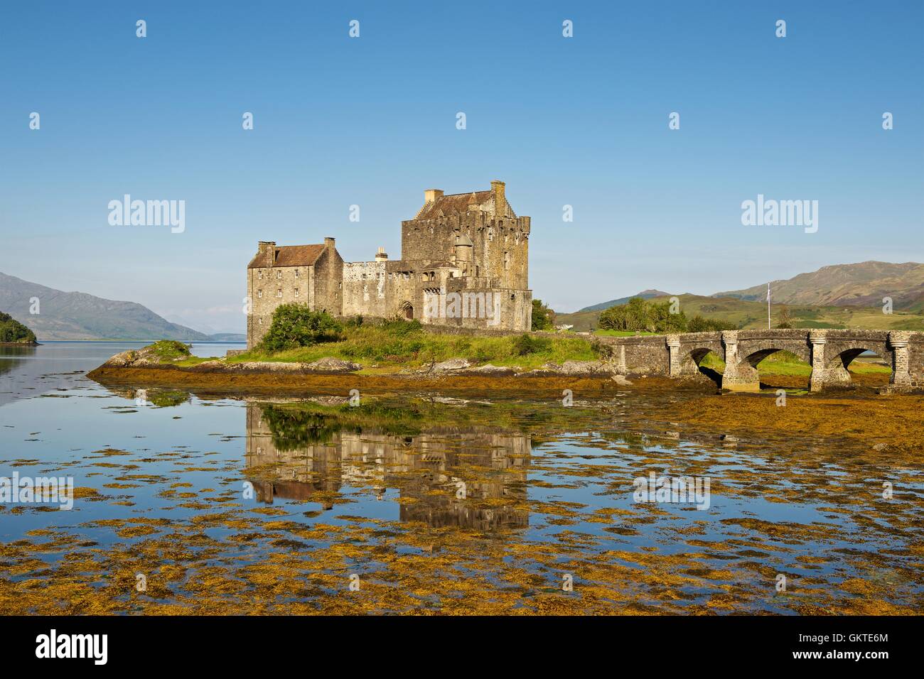 Eilean Donan Castle am Morgen Stockfoto